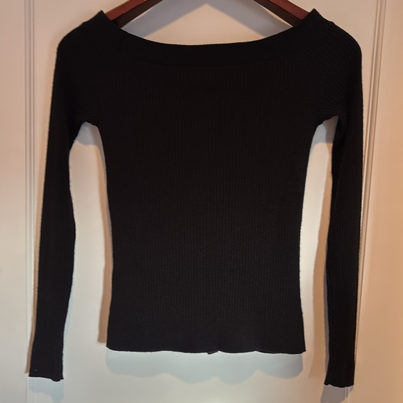 Frame Denim wool blend ribbed off the shoulder sweater - Picture 7 of 15